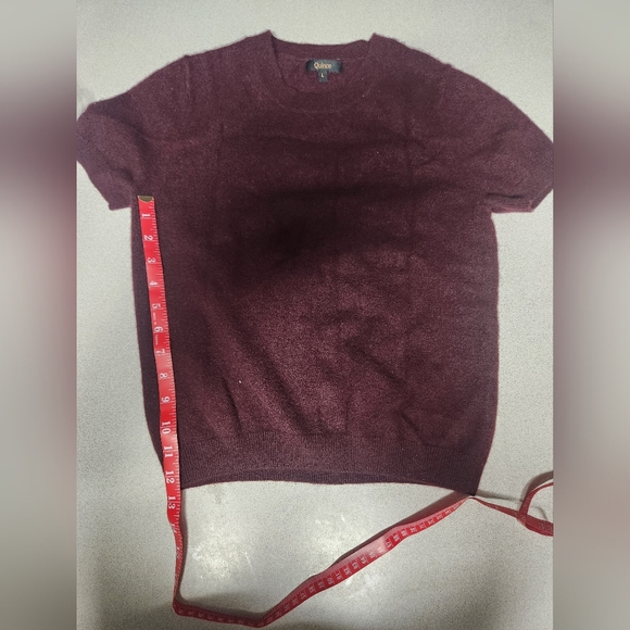 Quince Mongolia Cashmere Burgundy Short Sleeve Sweater Size Xtra Small XS - Picture 7 of 10